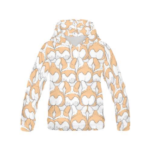 Corgi Butt Pattern Print Men Pullover Hoodie-grizzshop