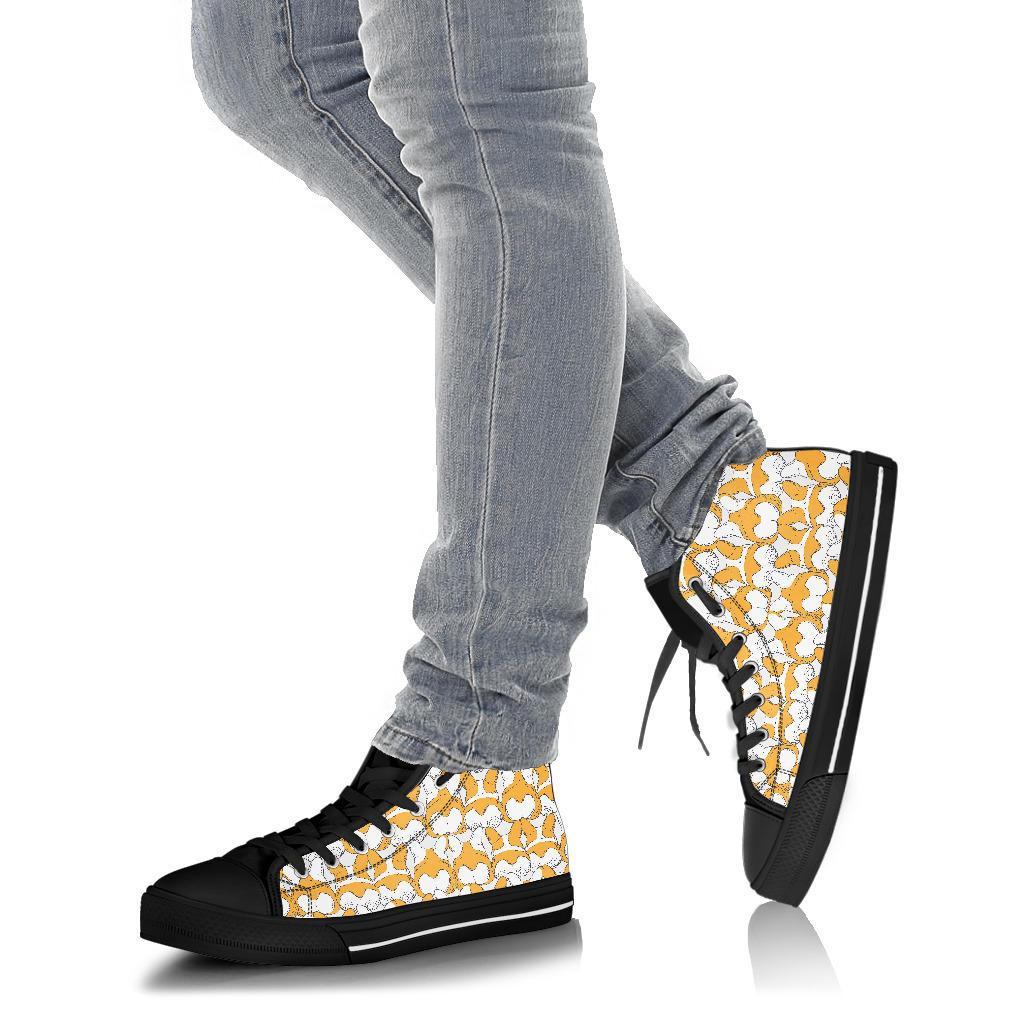 Corgi Butt Pattern Print Men Women's High Top Shoes-grizzshop