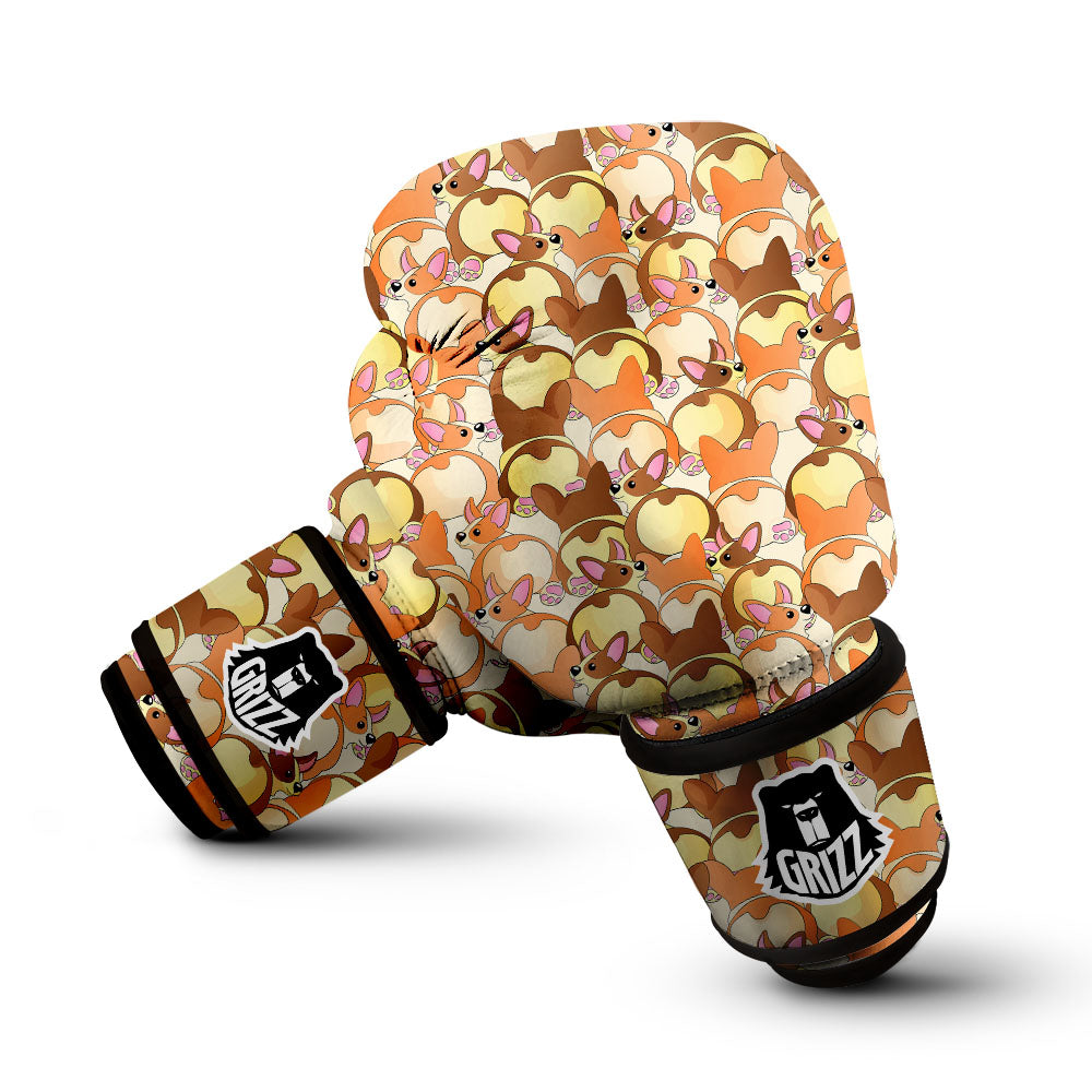 Corgi Butt Print Pattern Boxing Gloves-grizzshop