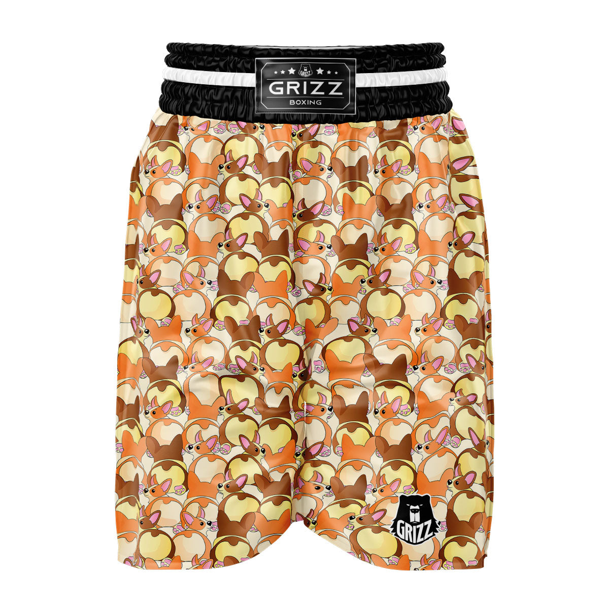 Corgi Butt Print Pattern Boxing Shorts-grizzshop