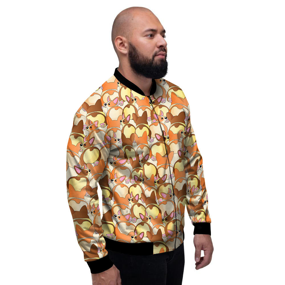 Corgi Butt Print Pattern Men's Bomber Jacket-grizzshop