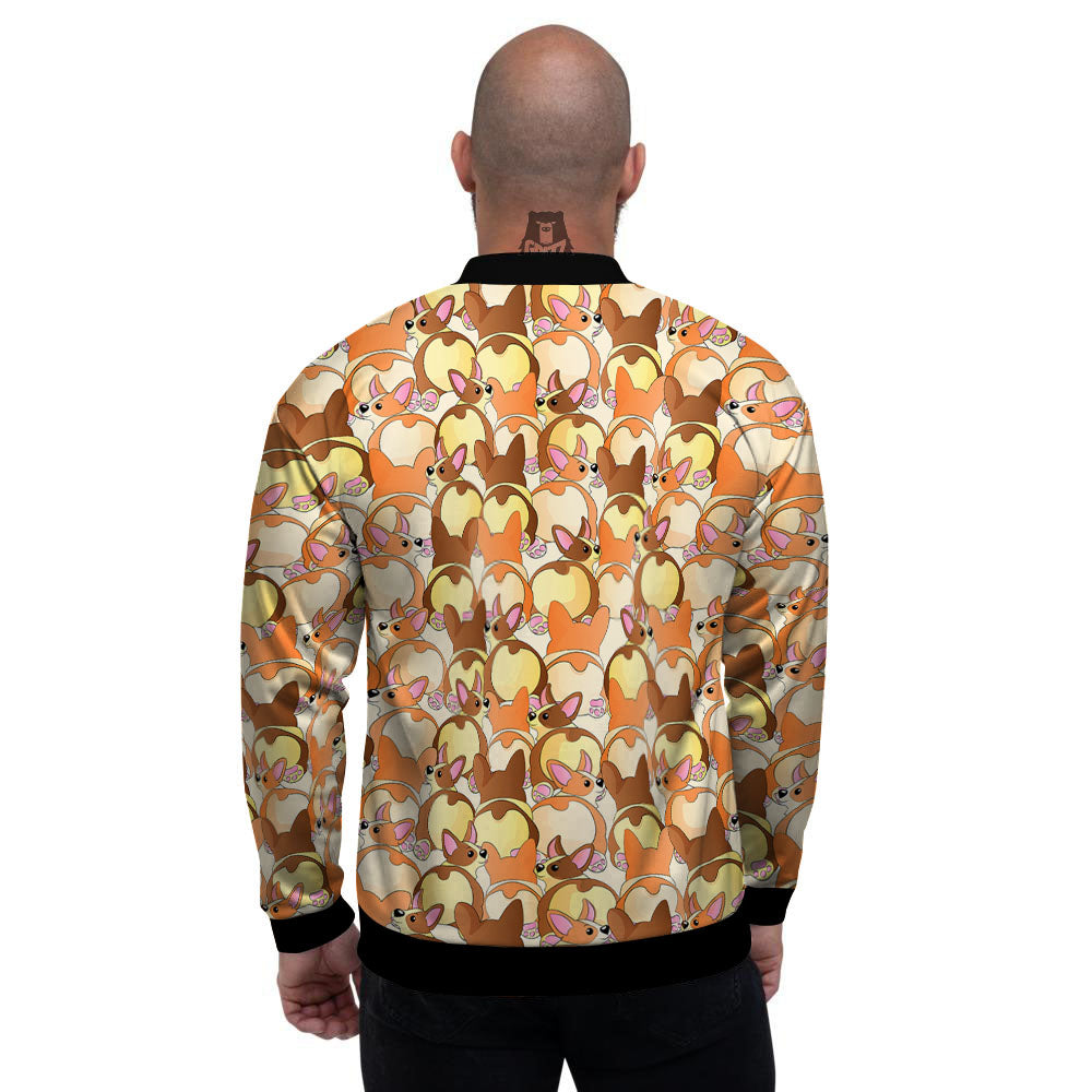 Corgi Butt Print Pattern Men's Bomber Jacket-grizzshop