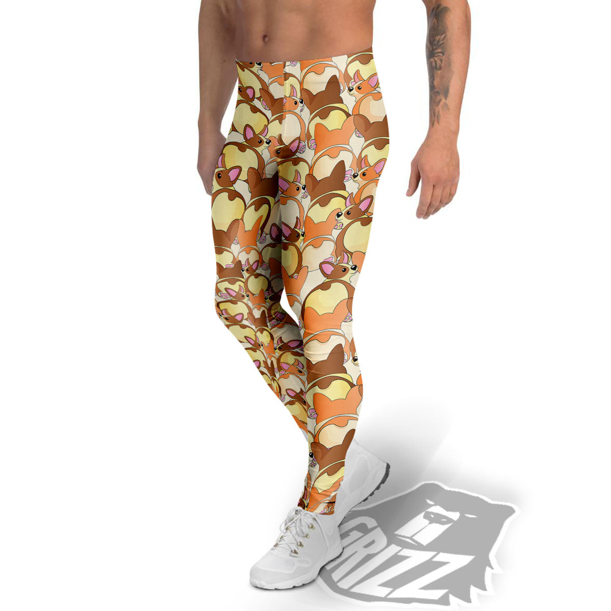 Corgi Butt Print Pattern Men's Leggings-grizzshop