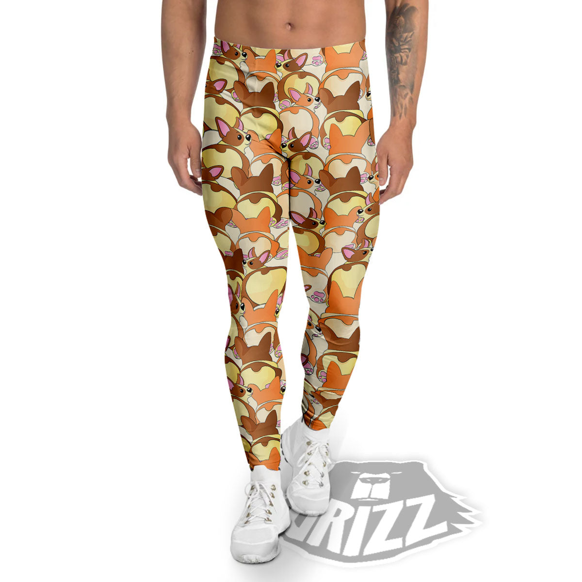 Corgi Butt Print Pattern Men's Leggings-grizzshop