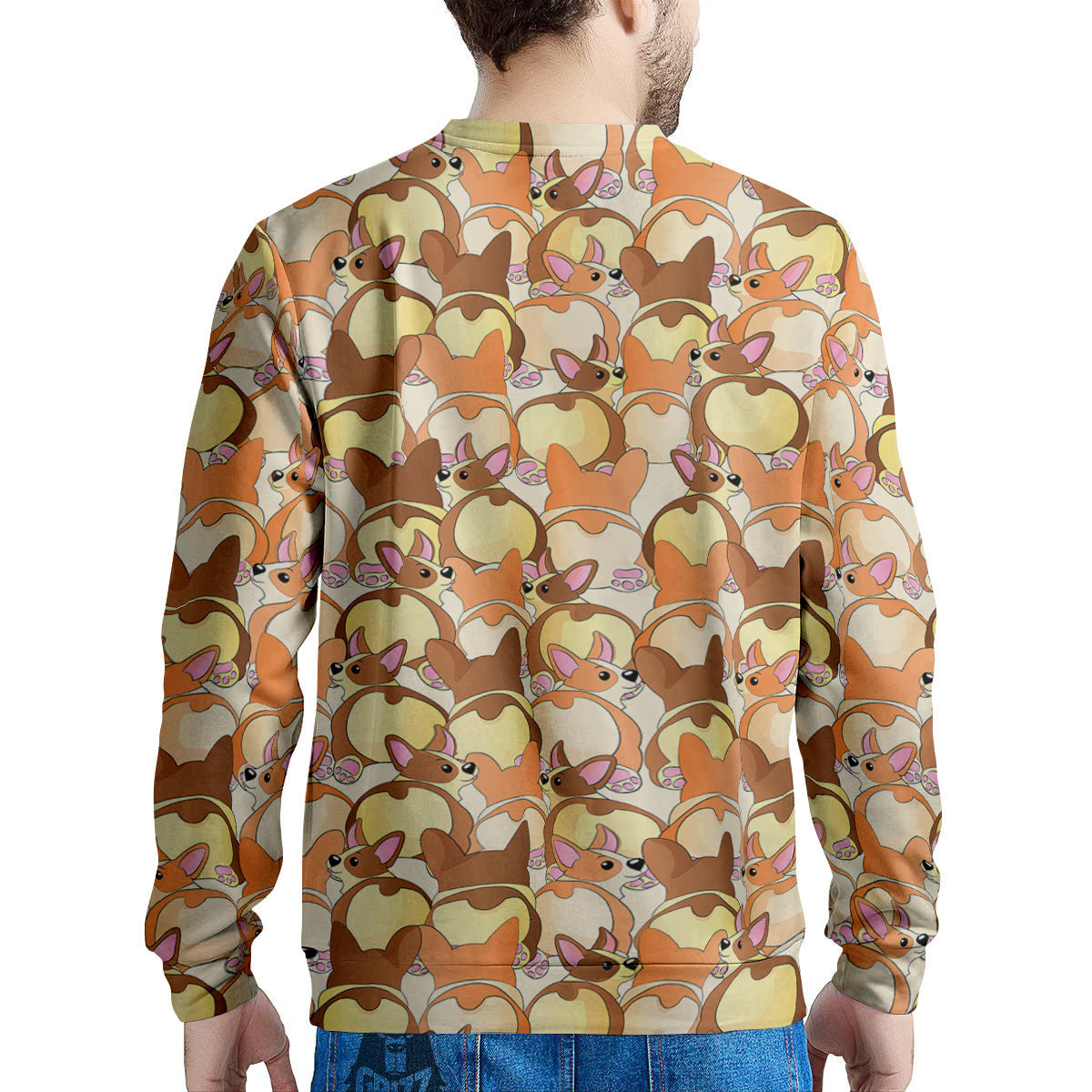 Corgi Butt Print Pattern Men's Sweatshirt-grizzshop