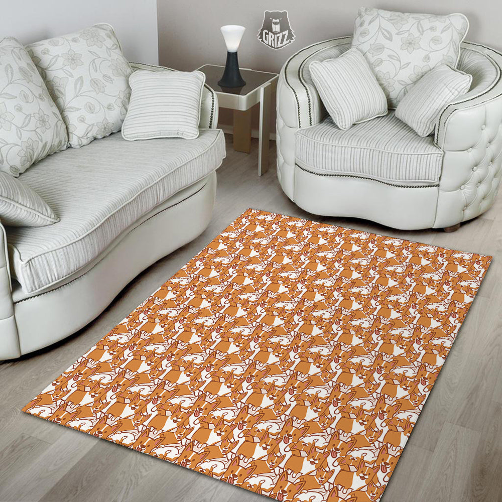 Corgi Cute Print Pattern Floor Mat-grizzshop