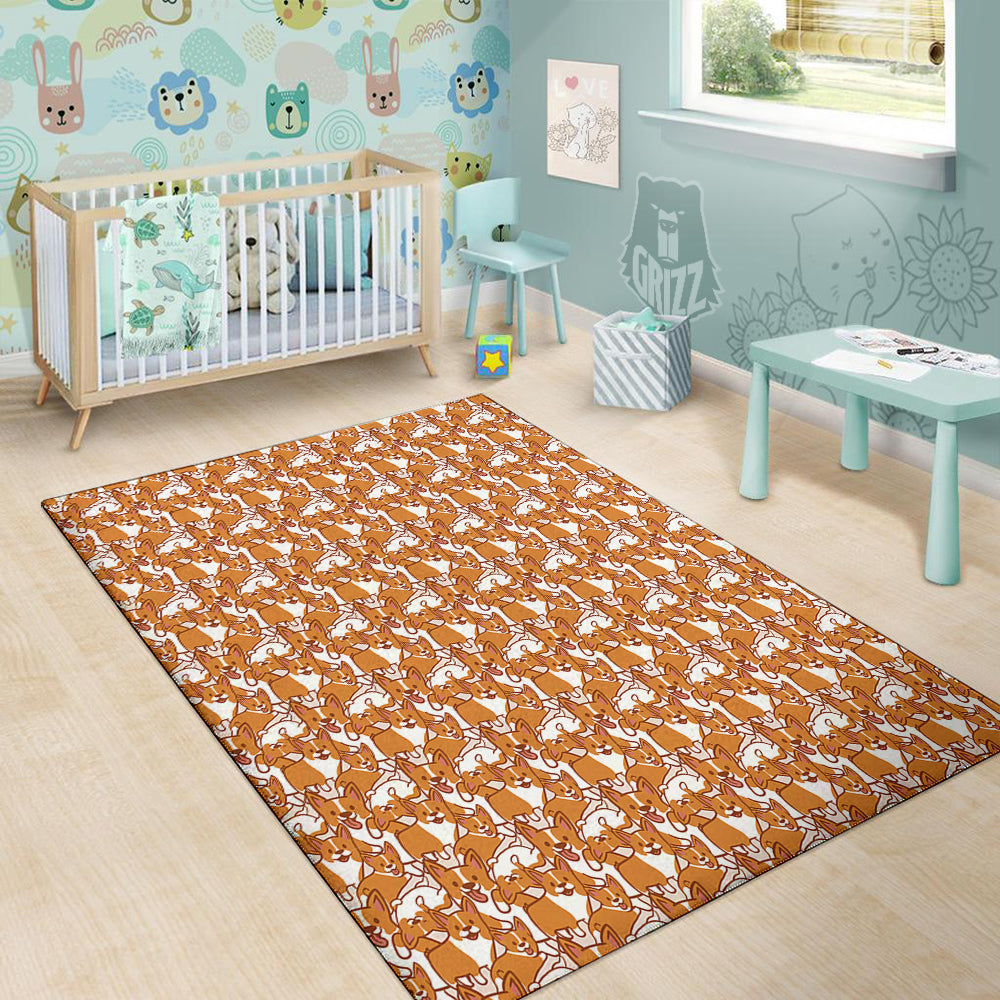 Corgi Cute Print Pattern Floor Mat-grizzshop