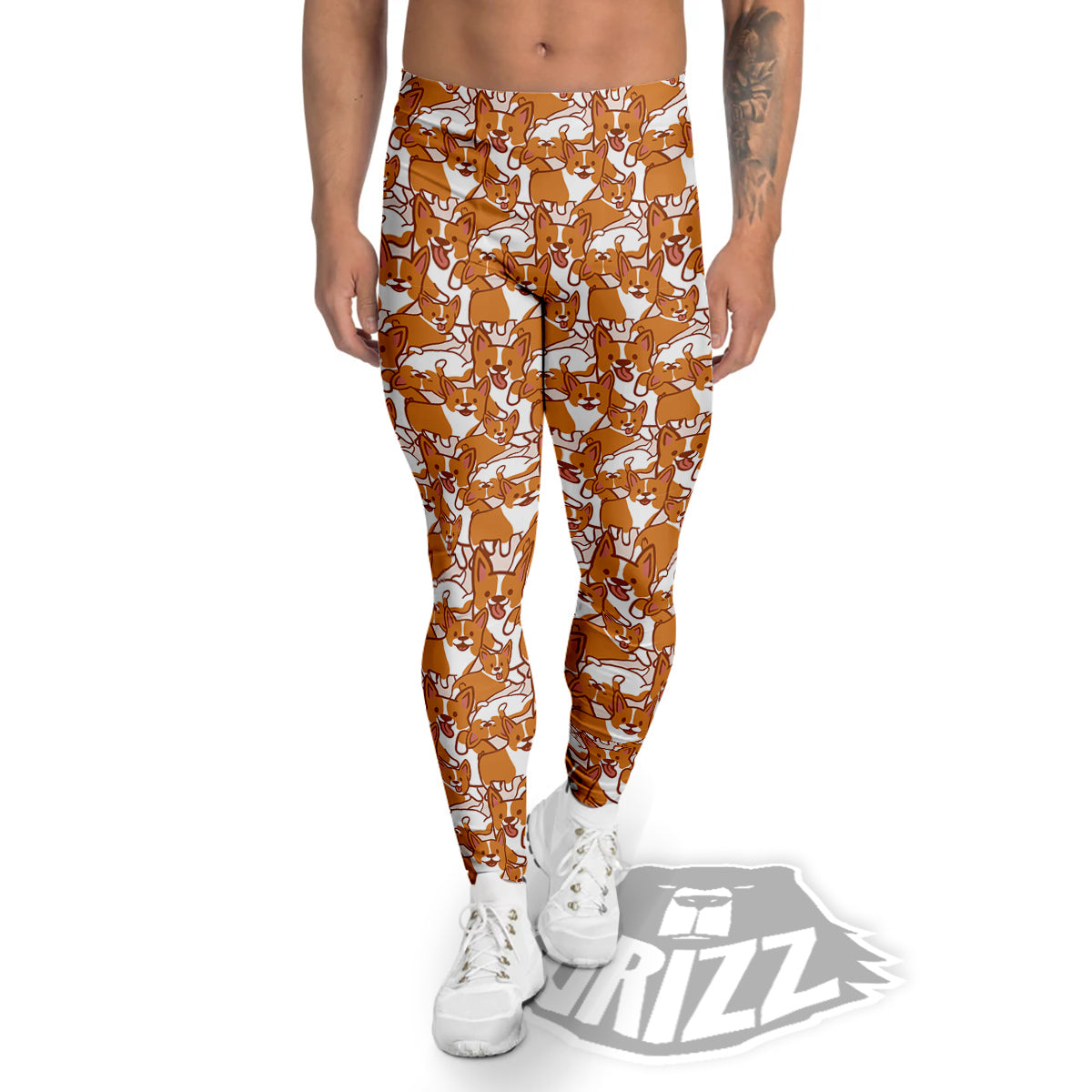 Corgi Cute Print Pattern Men's Leggings-grizzshop