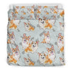 Corgi Gray Pastel Pattern Print Duvet Cover Bedding Set-grizzshop