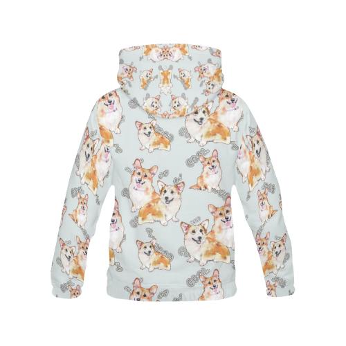 Corgi Gray Pastel Pattern Print Men Pullover Hoodie-grizzshop