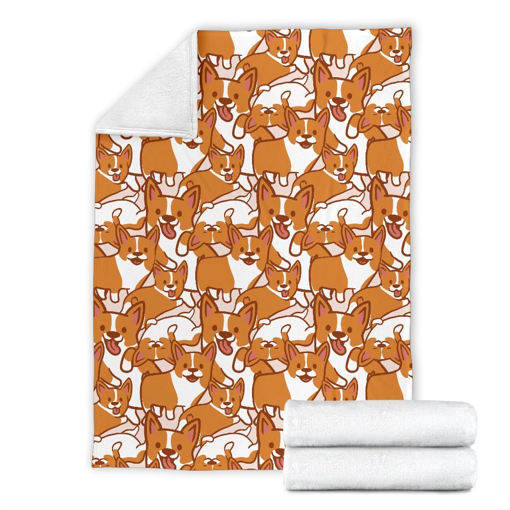 Corgi Multi Pattern Print Blanket-grizzshop