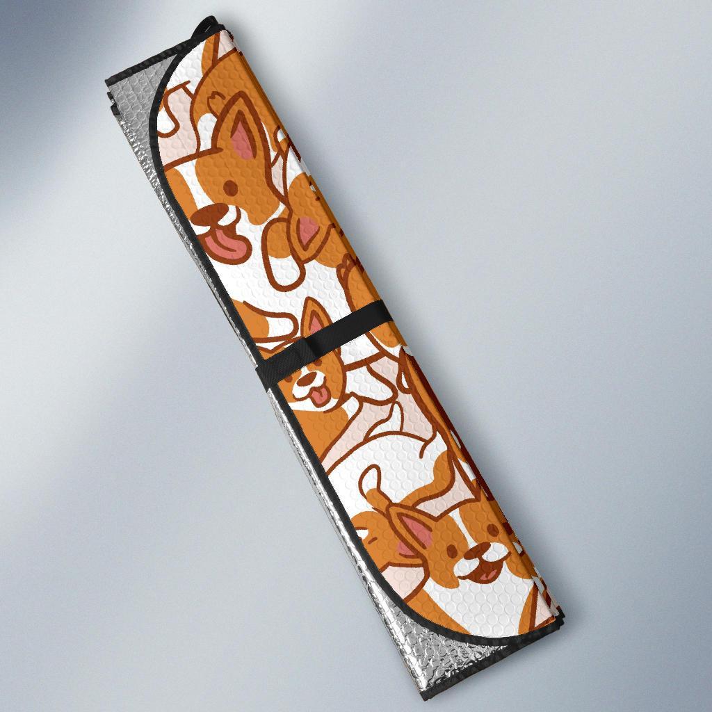 Corgi Multi Pattern Print Car Sun Shade-grizzshop
