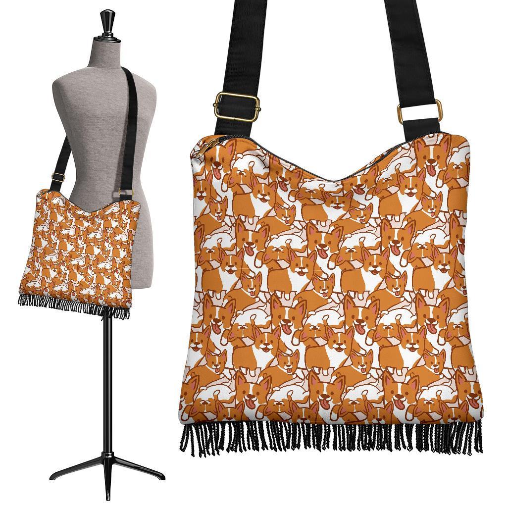 Corgi Multi Pattern Print Crossbody Bags-grizzshop