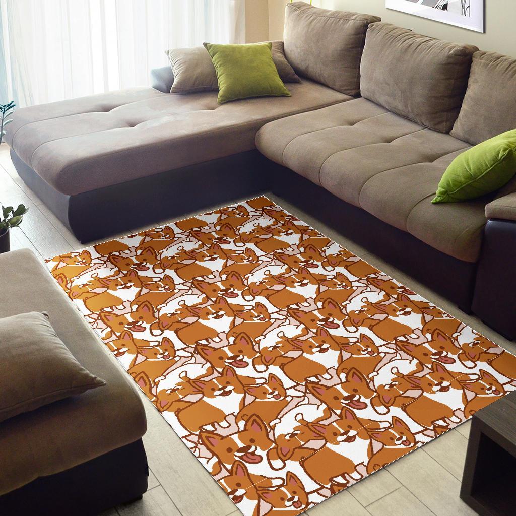 Corgi Multi Pattern Print Floor Mat-grizzshop