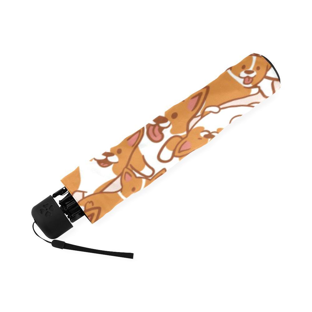 Corgi Multi Pattern Print Foldable Umbrella-grizzshop
