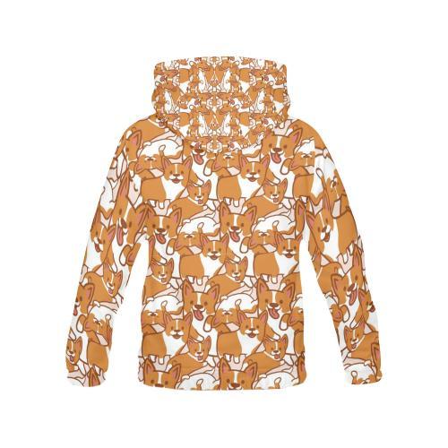 Corgi Multi Pattern Print Men Pullover Hoodie-grizzshop