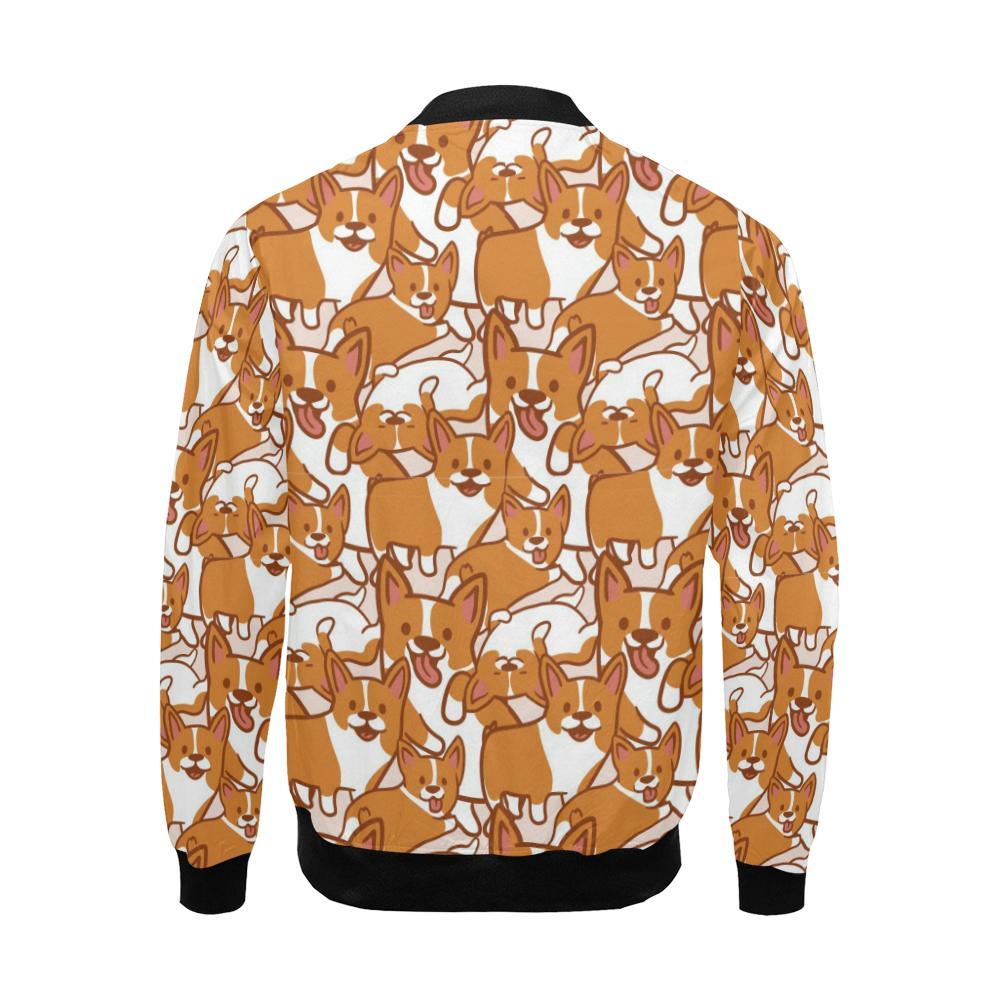 Corgi Multi Pattern Print Men's Bomber Jacket-grizzshop
