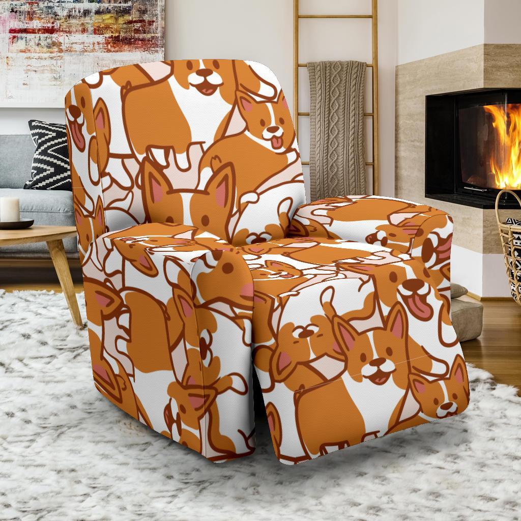 Corgi Multi Pattern Print Recliner Cover-grizzshop