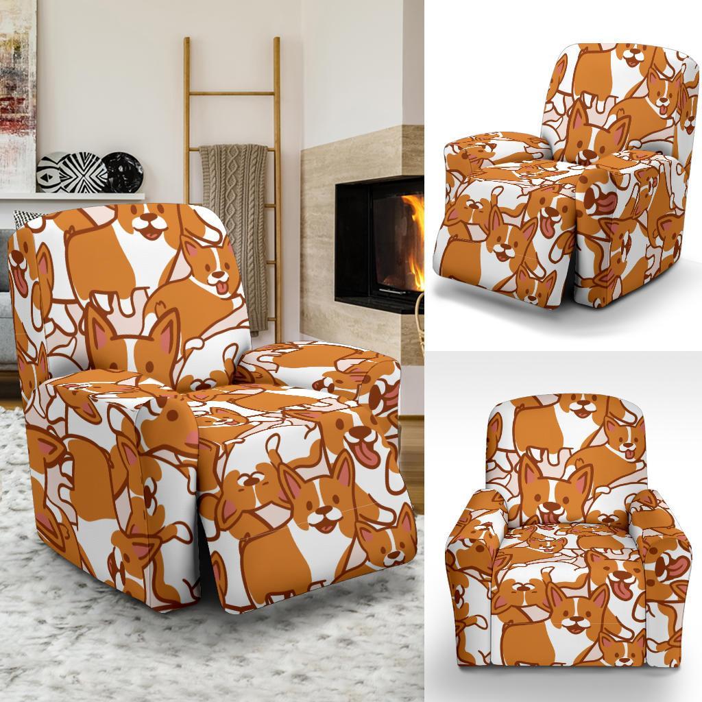 Corgi Multi Pattern Print Recliner Cover-grizzshop