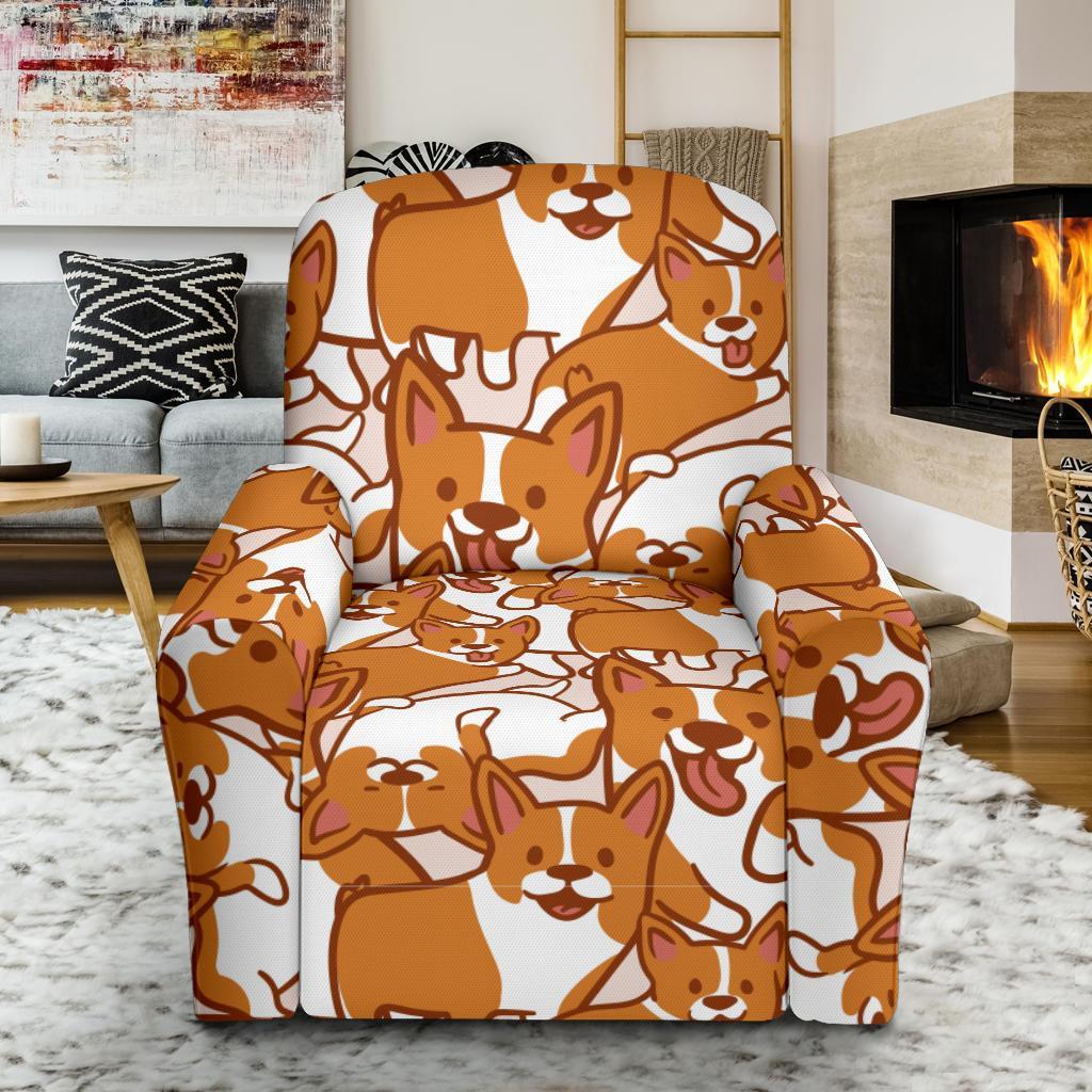 Corgi Multi Pattern Print Recliner Cover-grizzshop