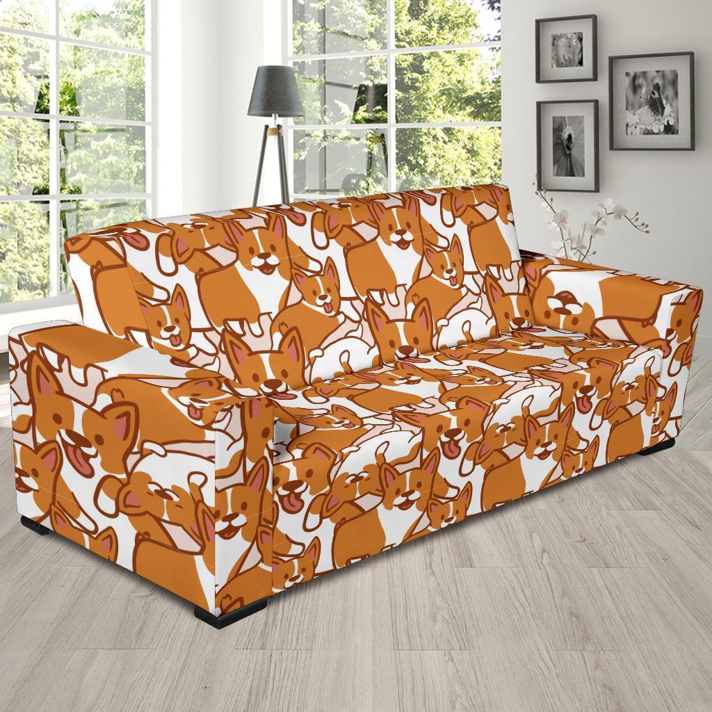 Corgi Multi Pattern Print Sofa Covers-grizzshop