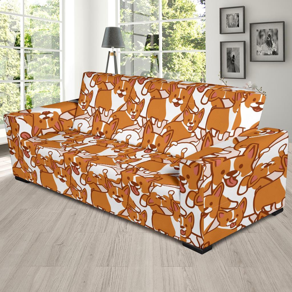 Corgi Multi Pattern Print Sofa Covers-grizzshop