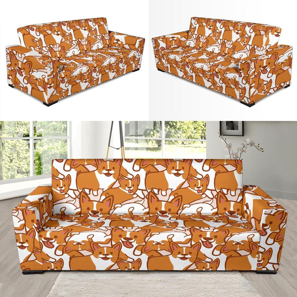 Corgi Multi Pattern Print Sofa Covers-grizzshop