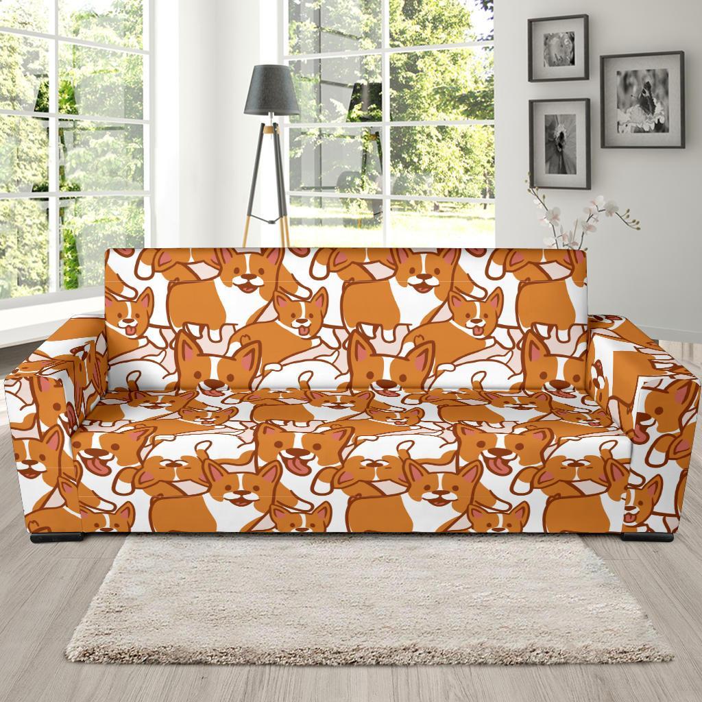 Corgi Multi Pattern Print Sofa Covers-grizzshop