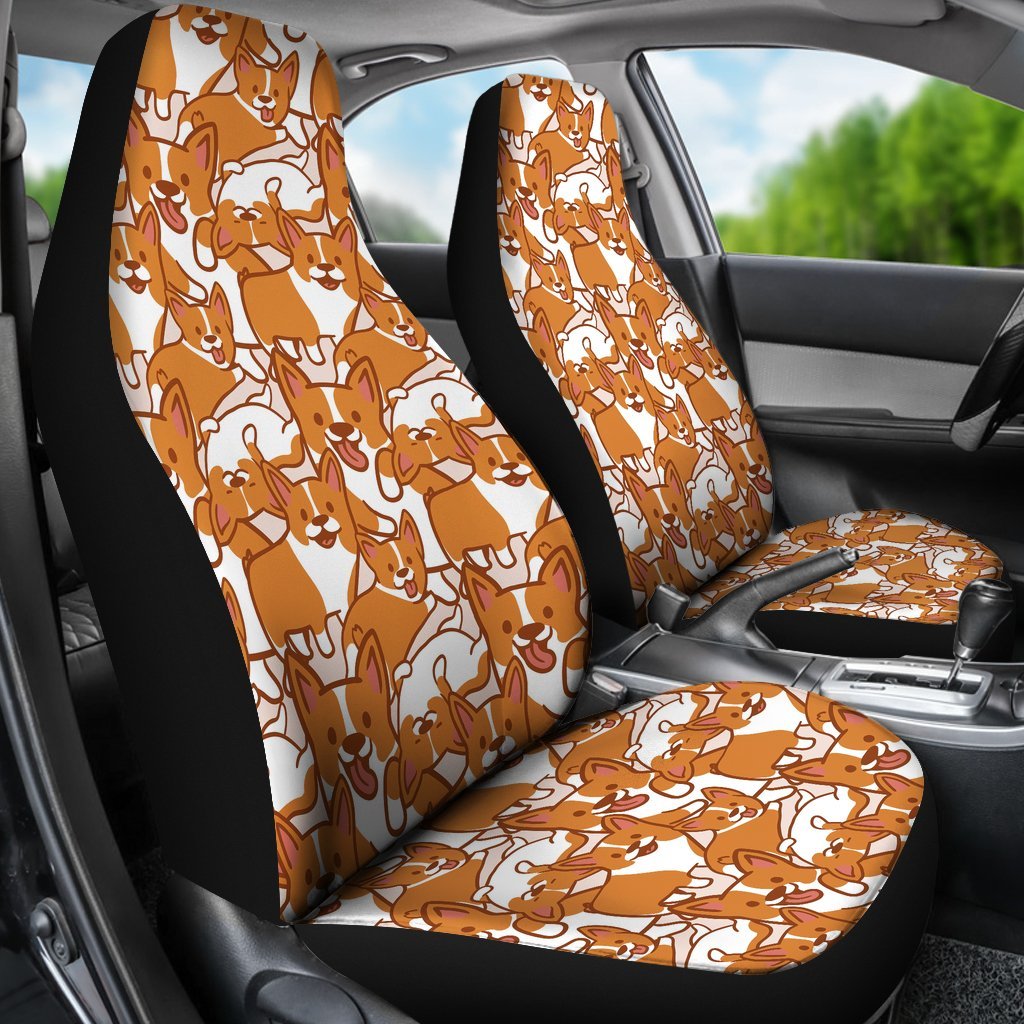 Corgi Multi Pattern Print Universal Fit Car Seat Cover-grizzshop