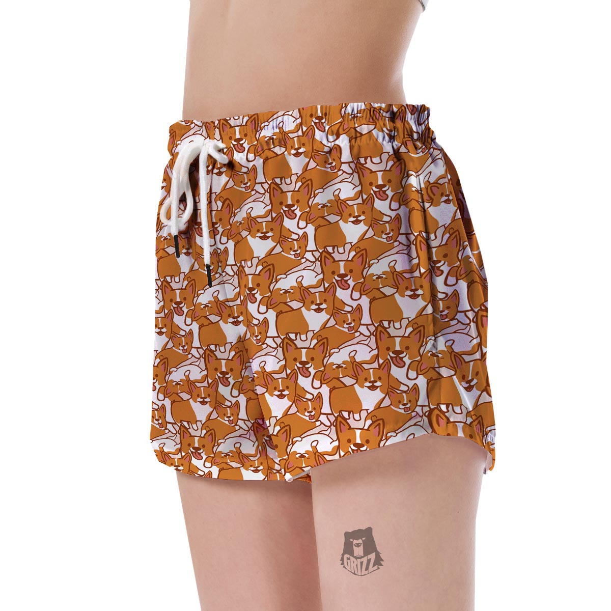 Corgi Multi Pattern Print Women's Shorts-grizzshop