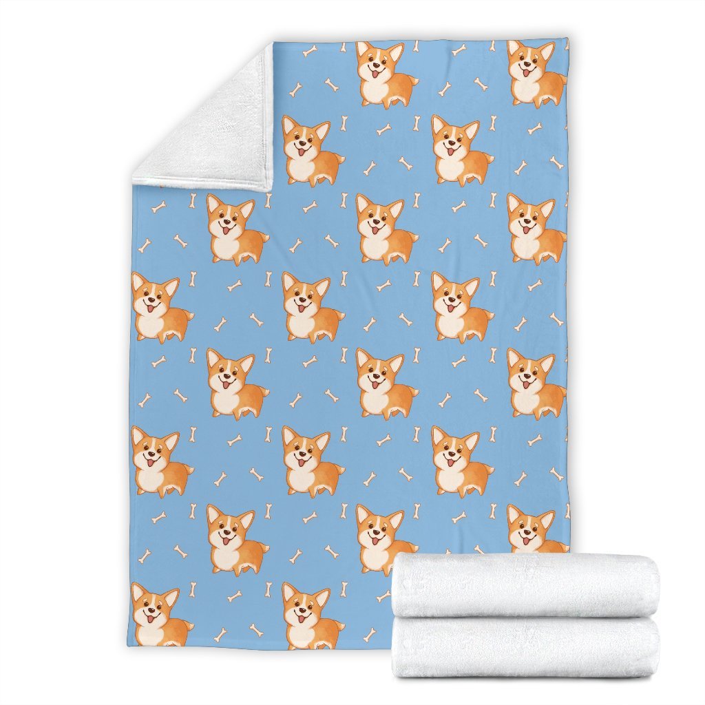 Corgi Pattern Print Blanket-grizzshop