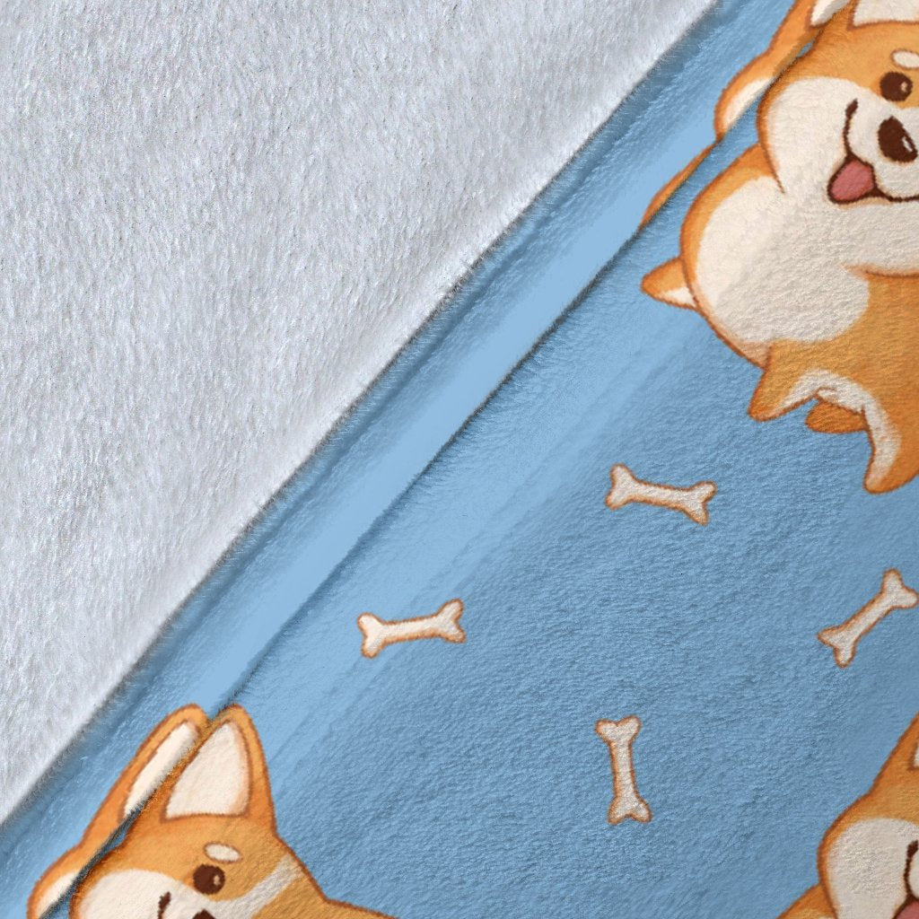 Corgi Pattern Print Blanket-grizzshop