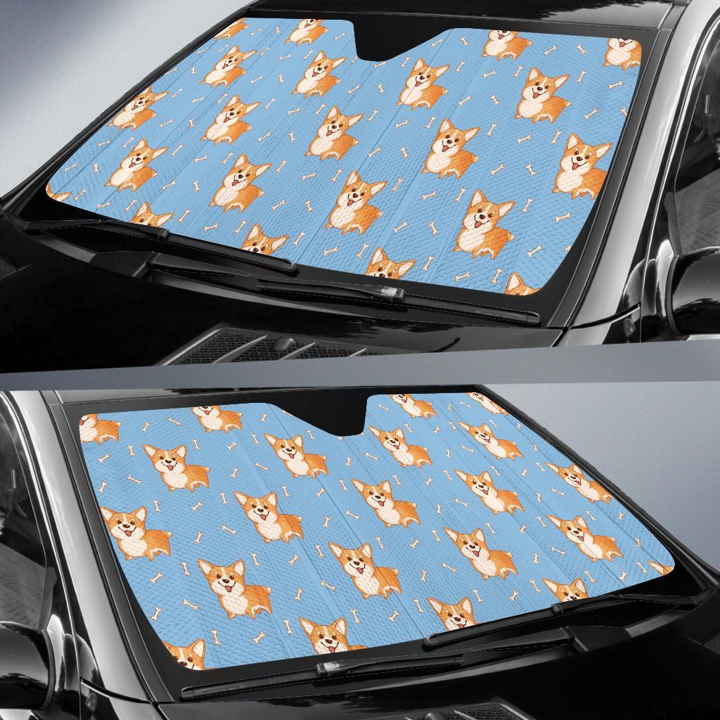 Corgi Pattern Print Car Sun Shade-grizzshop