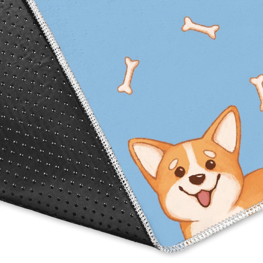 Corgi Pattern Print Floor Mat-grizzshop