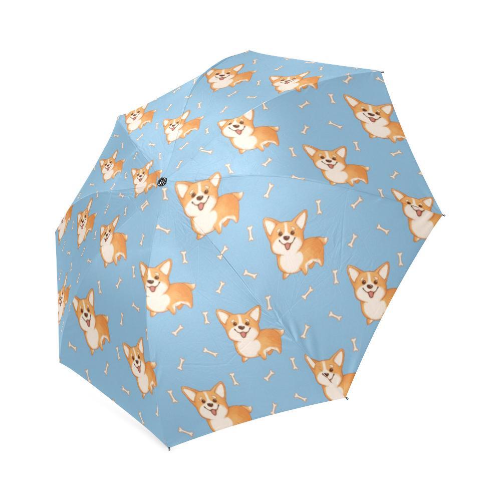 Corgi Pattern Print Foldable Umbrella-grizzshop