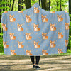 Corgi Pattern Print Hooded Blanket-grizzshop
