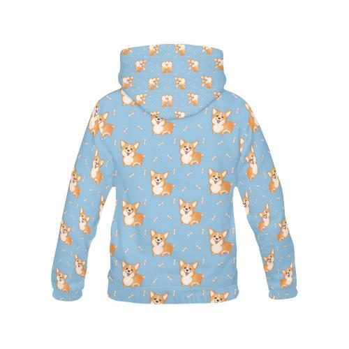 Corgi Pattern Print Men Pullover Hoodie-grizzshop