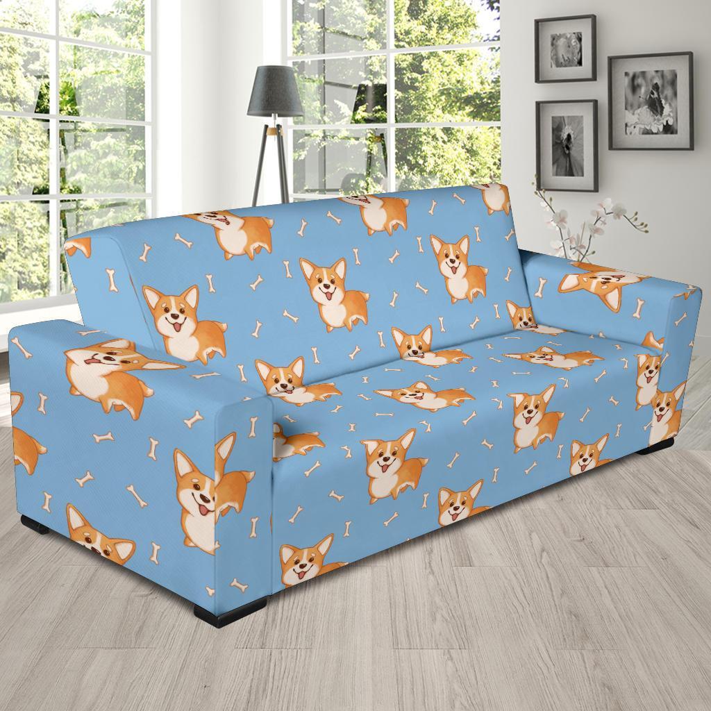 Corgi Pattern Print Sofa Covers-grizzshop