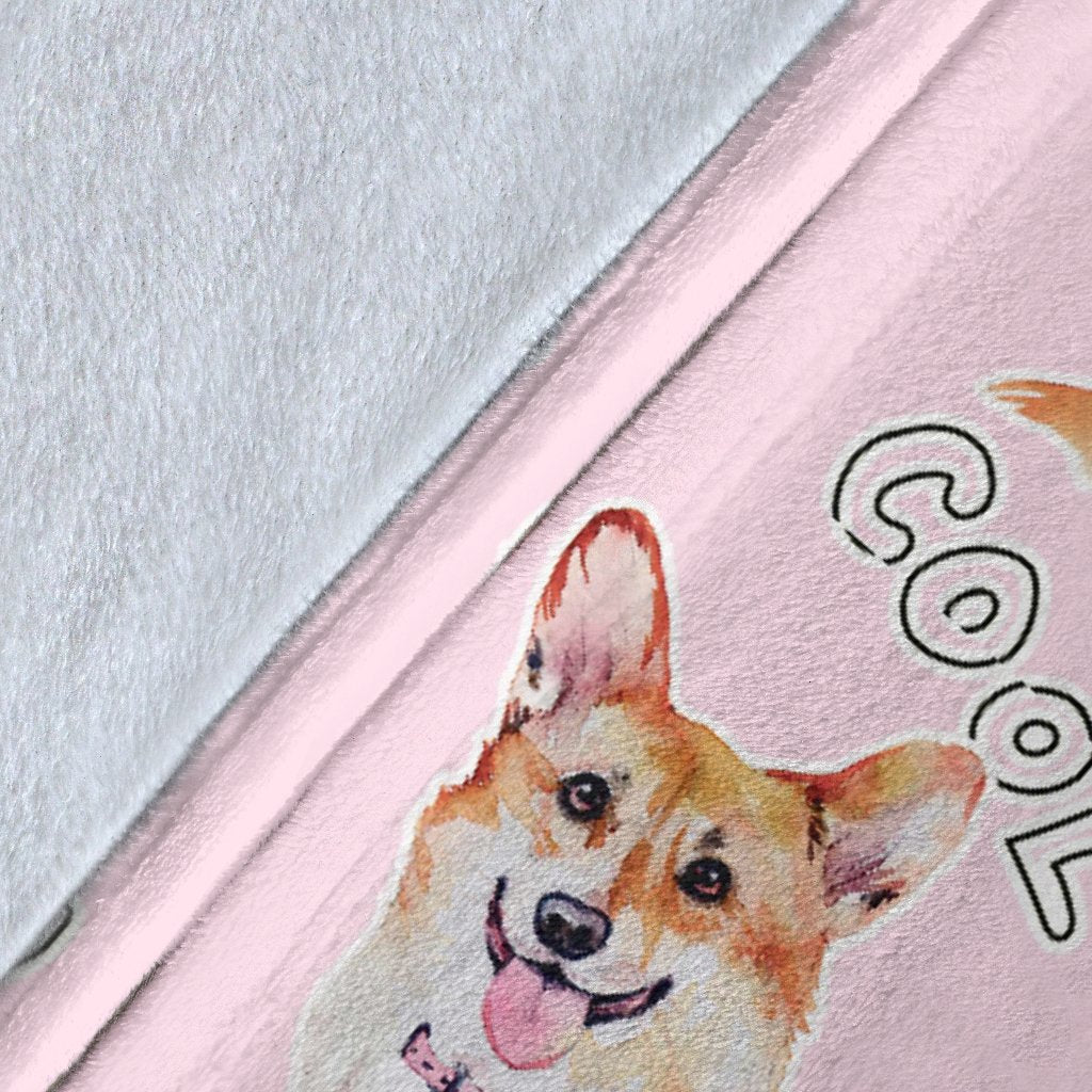 Corgi Pink Pastel Pattern Print Blanket-grizzshop