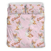 Corgi Pink Pastel Pattern Print Duvet Cover Bedding Set-grizzshop