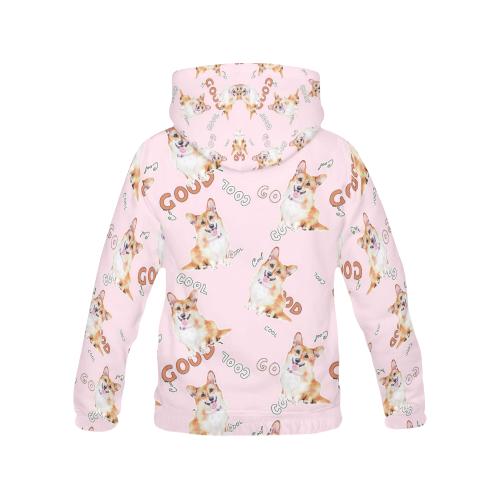 Corgi Pink Pastel Pattern Print Men Pullover Hoodie-grizzshop