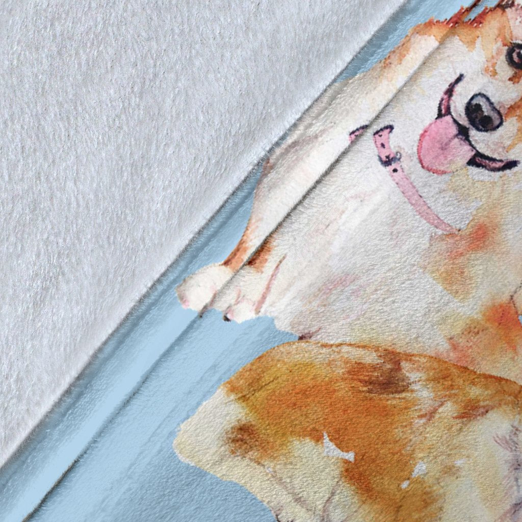 Corgi Portrait Pastel Pattern Print Blanket-grizzshop