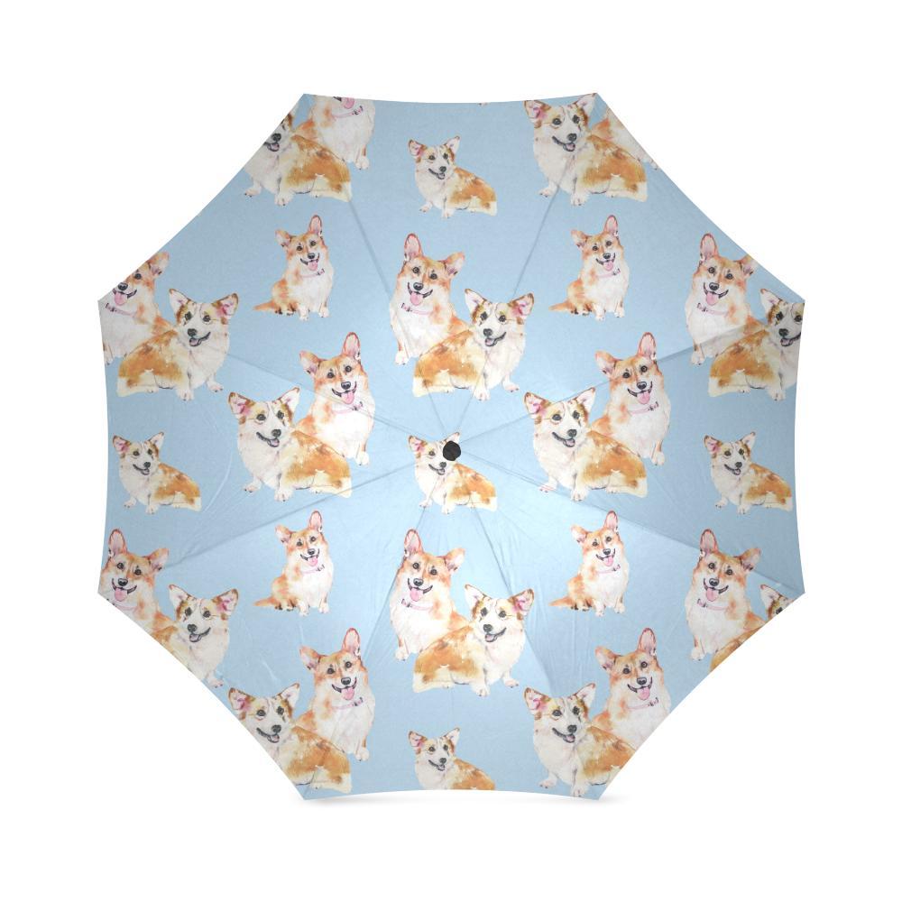 Corgi Portrait Pastel Pattern Print Foldable Umbrella-grizzshop