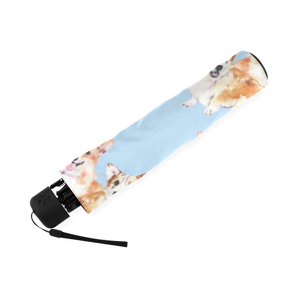 Corgi Portrait Pastel Pattern Print Foldable Umbrella-grizzshop