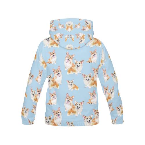 Corgi Portrait Pastel Pattern Print Men Pullover Hoodie-grizzshop