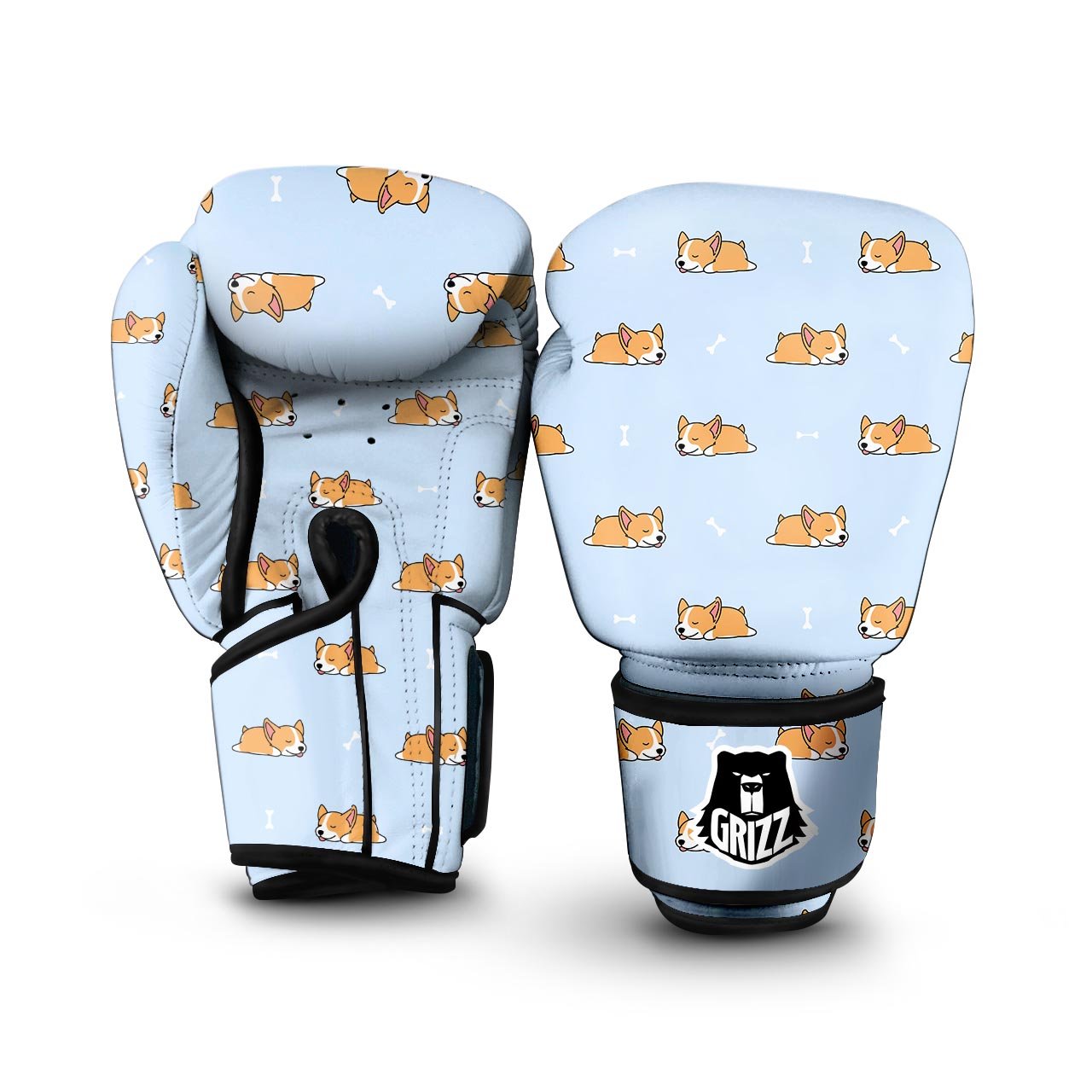 Corgi Sleeping Print Pattern Boxing Gloves-grizzshop