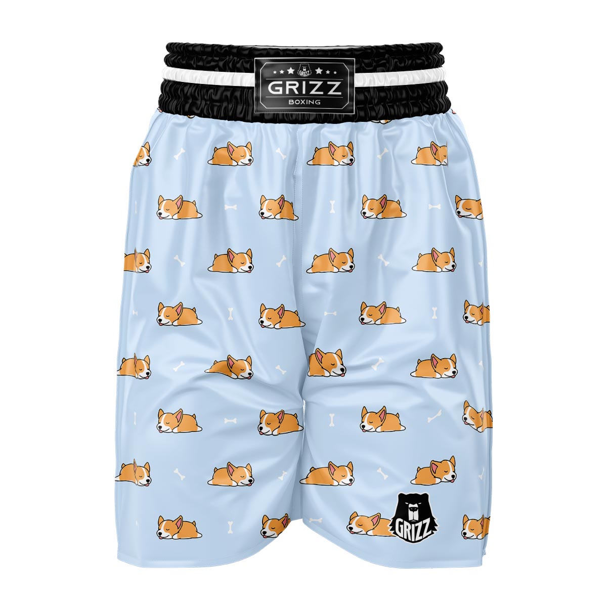 Corgi Sleeping Print Pattern Boxing Shorts-grizzshop