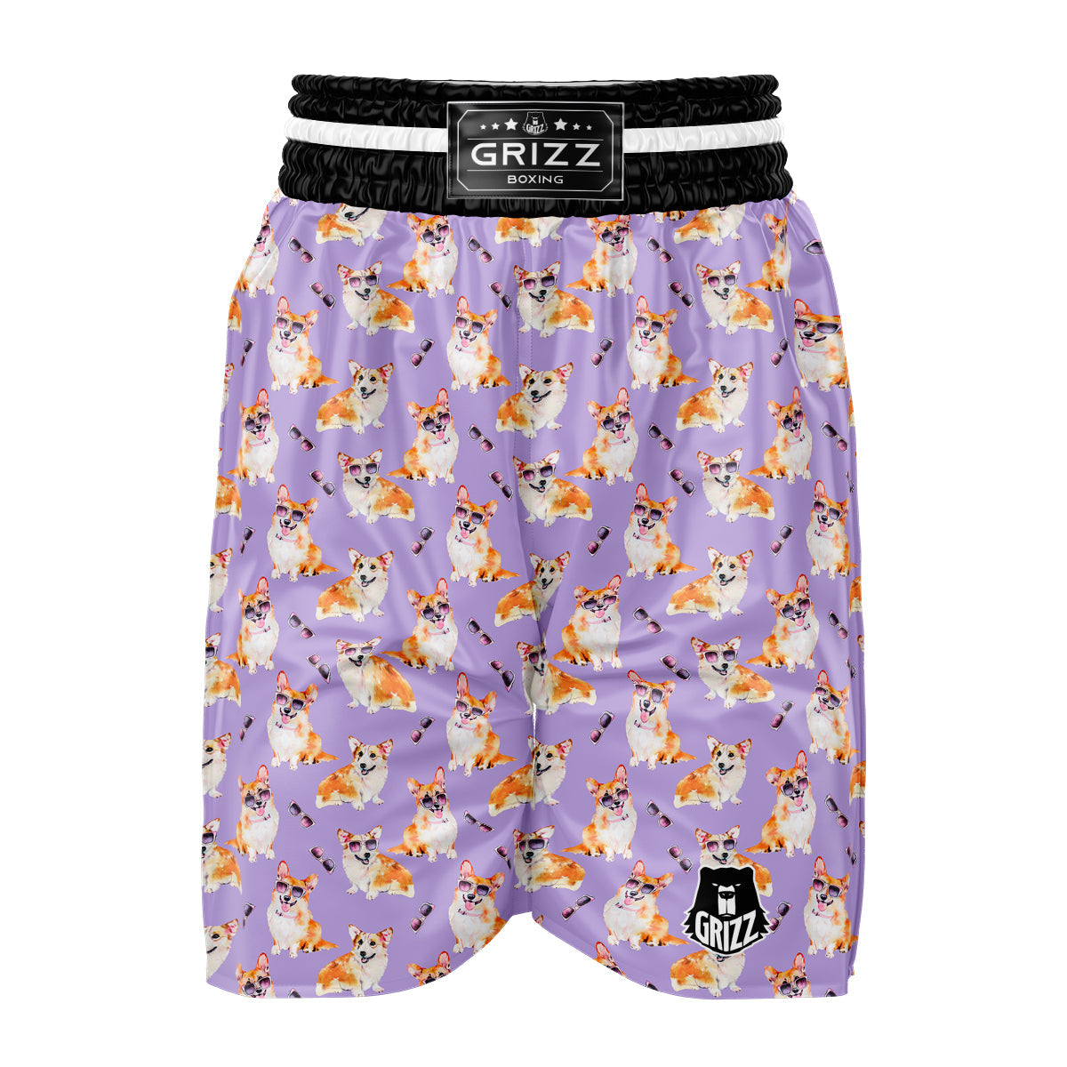 Corgi Watercolor Print Pattern Boxing Shorts-grizzshop