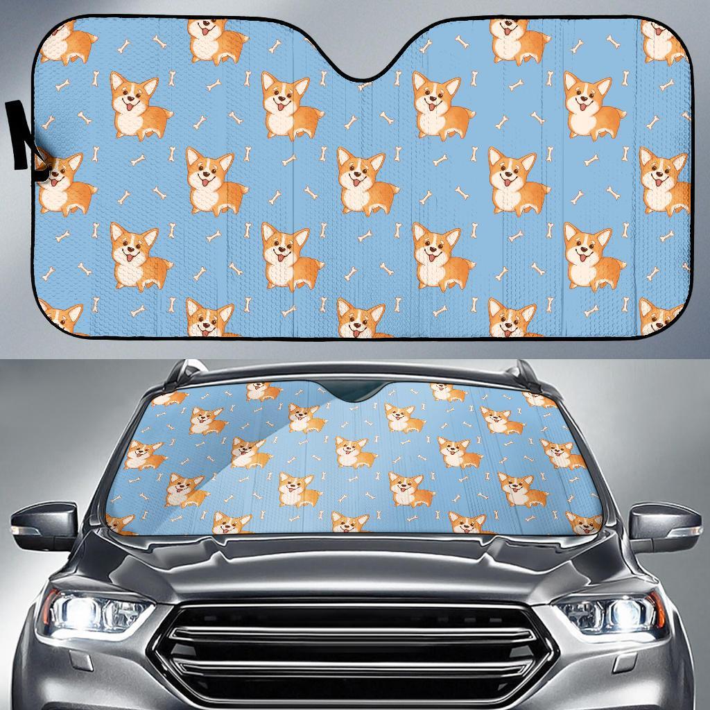 Corgi Pattern Print Car Sun Shade-grizzshop