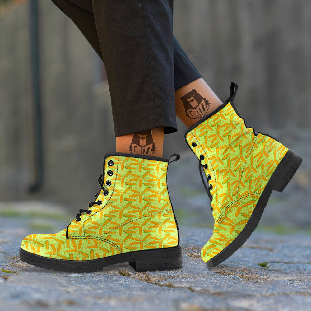 Corn On Cob Print Pattern Leather Boots-grizzshop
